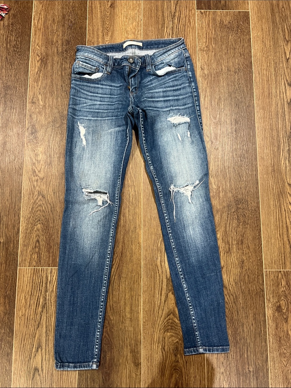 Daytrip Distressed Skinny Jeans - Blue